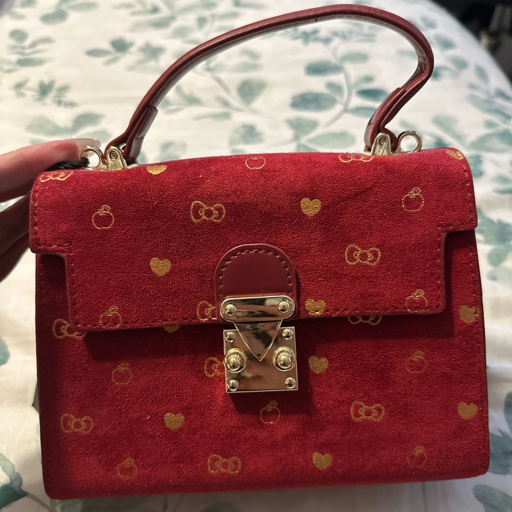 Hello Kitty Red Mini Bag with Gold Details